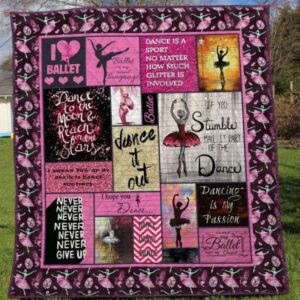 I Love Ballet Quilt Blanket  Quilt